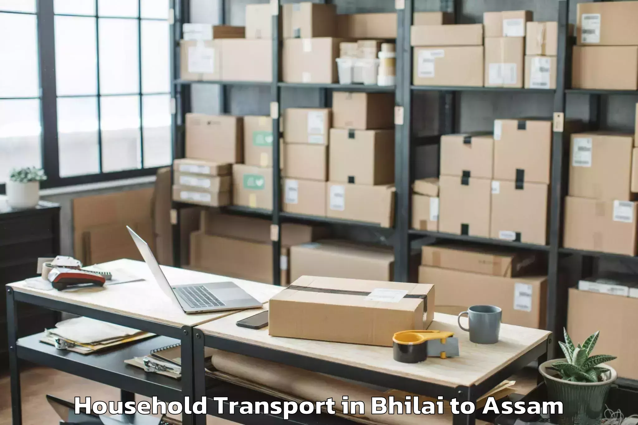 Get Bhilai to Goshaingaon Household Transport